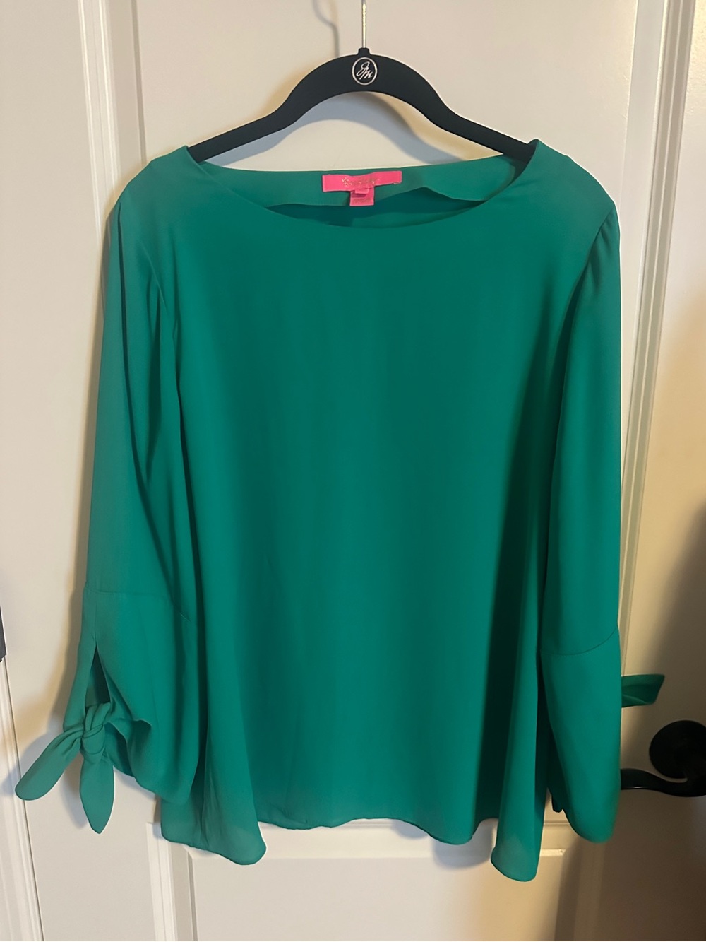 Lilly Pulitzer Rare Kelly Green Langston Blouse Top, Size XL